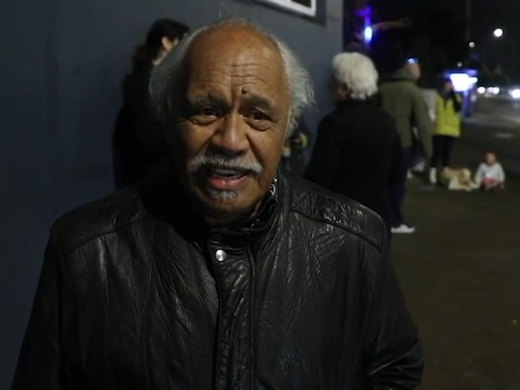 Buddy Mikaere protesting at an anti-co-governance event. Picture: NZ Herald