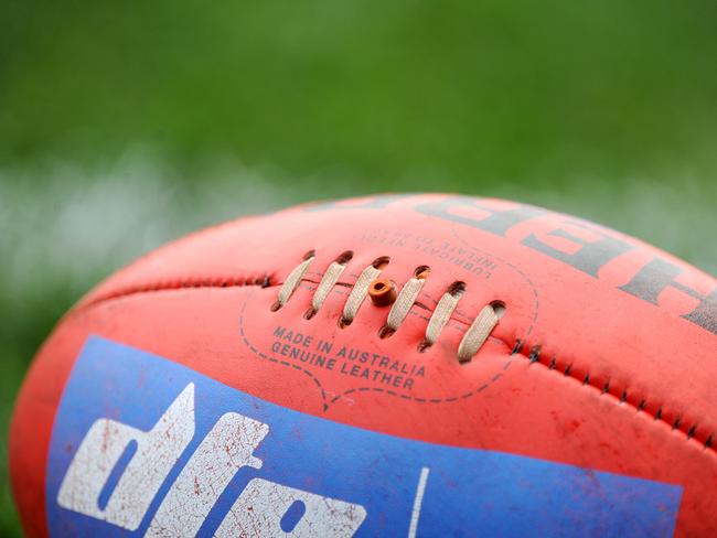 Generic photo of an AFL football. Geelong will take on Fremantle in the AFL qualifying final between the Geelong Cats and Fremantle at Simonds stadium in Geelong, Saturday, Sep. 7, 2013. (AAP Image/Joe Castro) NO ARCHIVING, EDITORIAL USE ONLY