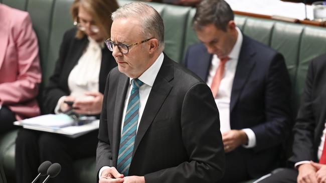 The average Australian is a bit sick of hearing Prime Minister Anthony Albanese talk about growing up in a council flat, when most know he’s far from living on struggle street these days, according to Charles Wooley. Picture: NewsWire / Martin Ollman