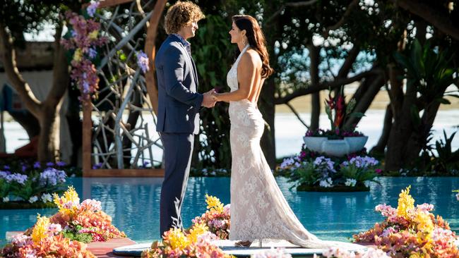 For weeks, Brittany Hockley was tipped as th favourite to win Nick Cummins’ heart, but on Thursday she walked away single. Picture: Channel 10