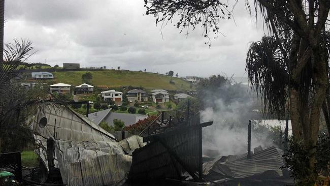 Crew at Lennox Head post fire. Picture: Jasmine Burke