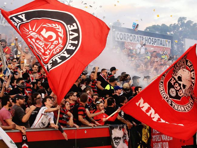 The RBB go wild at a Wanderers game. Picture: Mark Evans