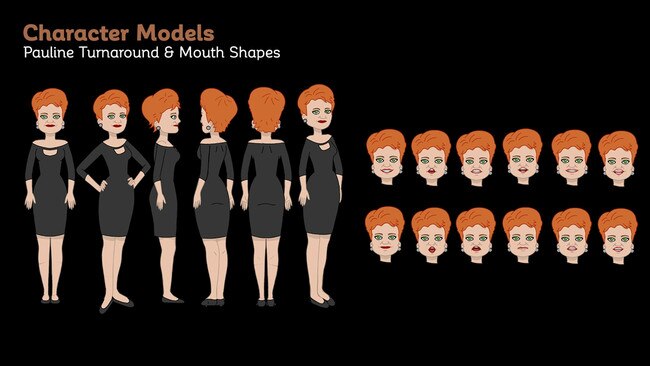 Pauline Hanson character models for the Please Explain series.