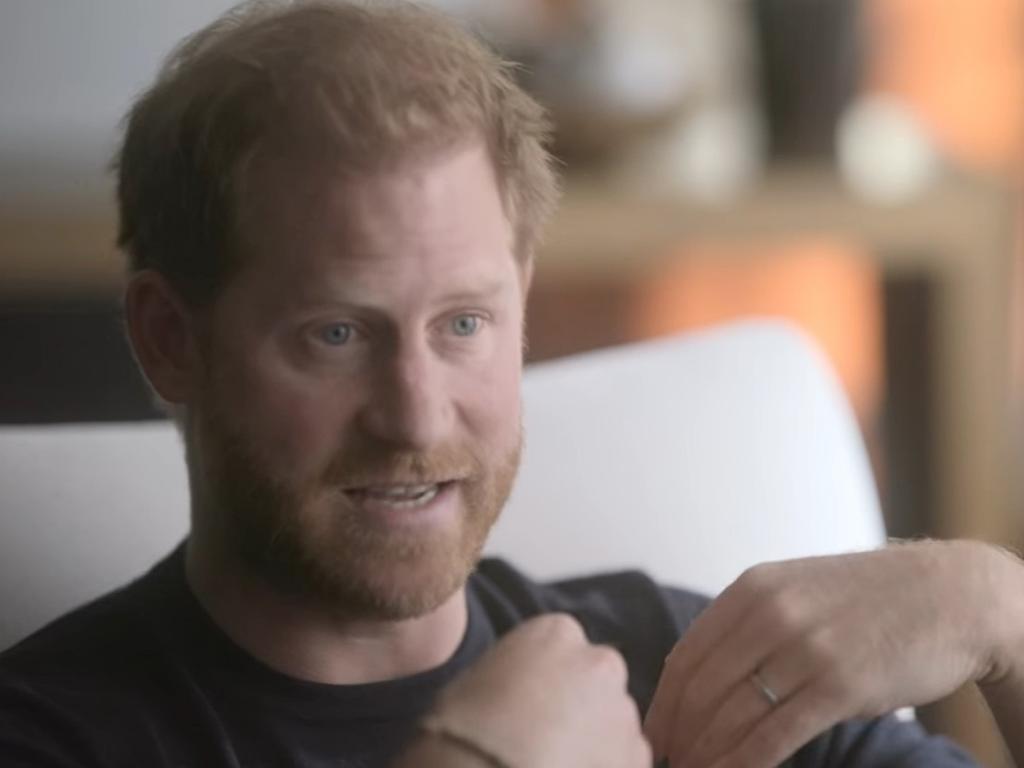 Prince Harry talks about Meghan's miscarriage in their Netflix docuseries. Picture: Netflix