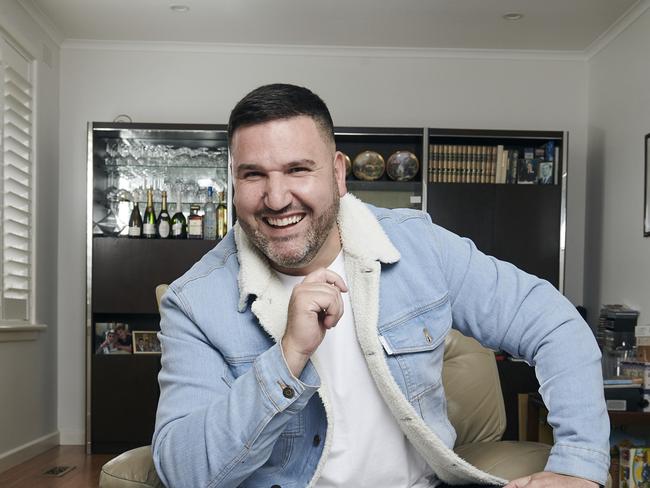 Joe Salanitri – Sooshi Mango comedian, at his mother’s home. Picture: Eugene Hyland