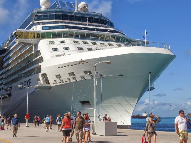 Philipsburg, St. Maarten - Jan. 19, 2011: Cruise ship passengers travel to and from many of the cruise ships that anchor in Philipsburg for a daily excursion.