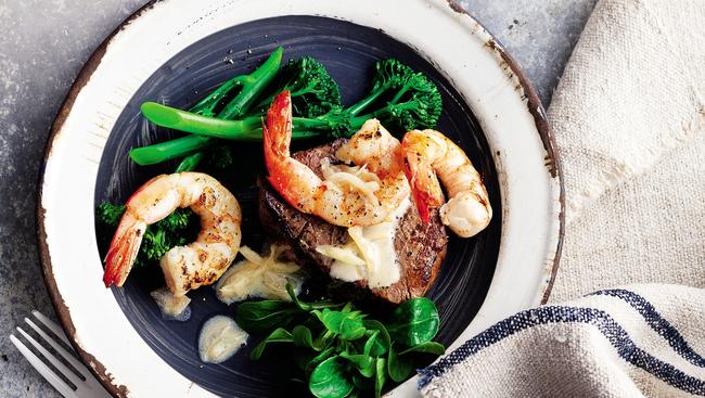 Going swimmingly: healthier surf and turf. Picture: taste.com.au