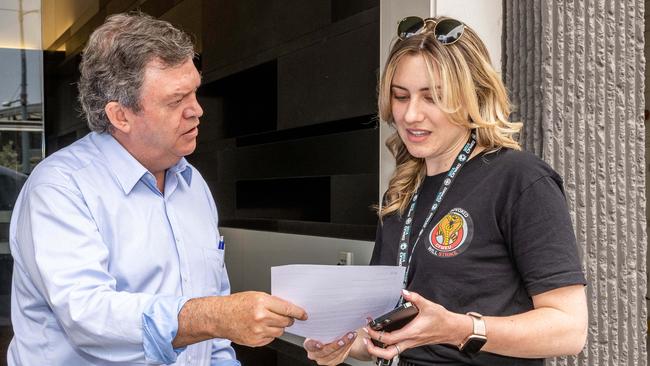 Frank McGuire and Melbourne councillor Elizabeth Doidge. Picture: Jake Nowakowski