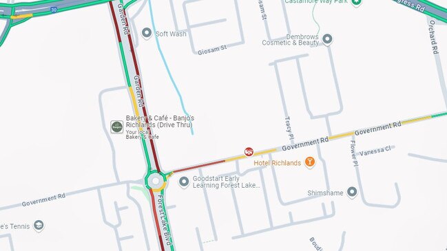 Traffic is building up in the area near the scene of a serious crash involving a motorbike at Government Rd, Richlands. Picture: Google Maps