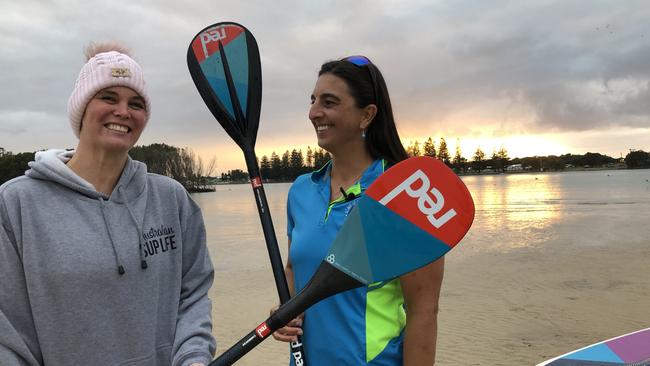 Sara Egan (left) and Rebecca Dunning at Windang this week.