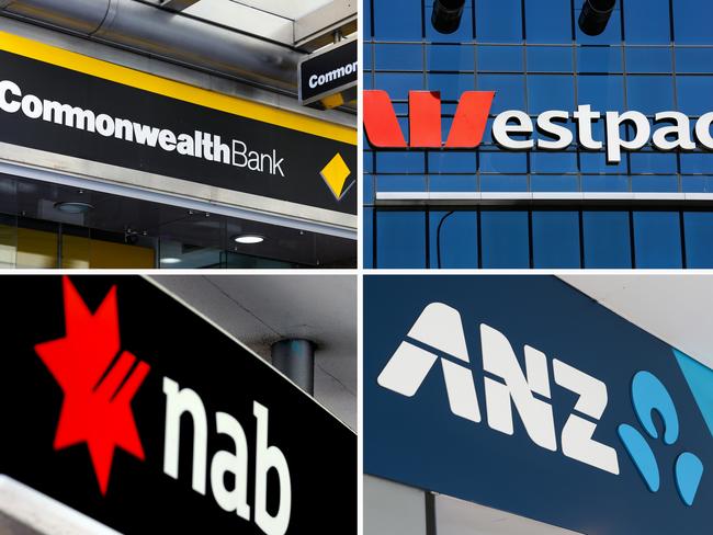 COMPOSITE 4:3 - Australia's four big banks Commonwealth, Westpac, NAB, ANZ. Picture: NCA Newswire