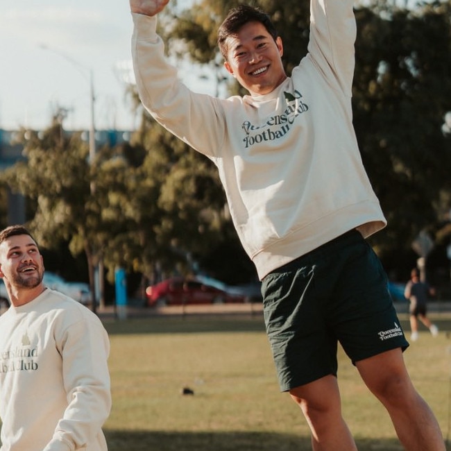 Dr Ken Sakata, right, created the Melbourne-based Queensland Football Club which has all but gained cult status. Picture: Ali Zekeria