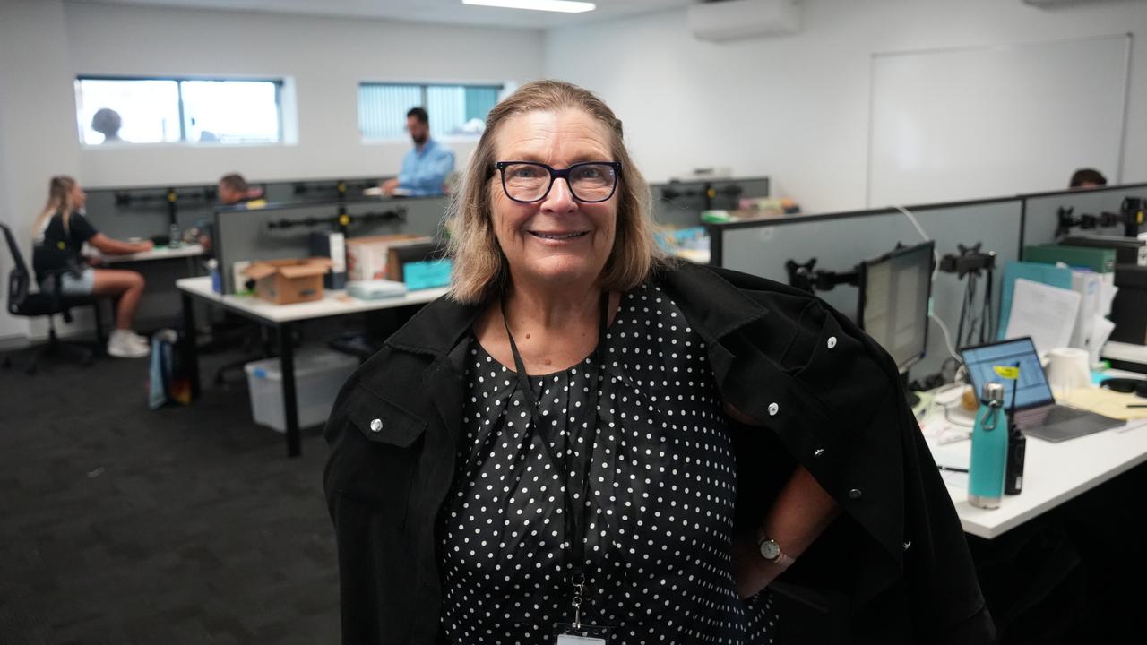 On the set of the Australian independent film Spit, a sequel to 2003 classic Gettin' Square, at the Queensland Regional Accommodation Centre near Toowoomba Wellcamp Airport. Film producer Trish Lake.