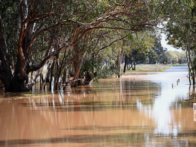 Flooded roads near Tullamore, NSW. Picture: Jeremy Piper