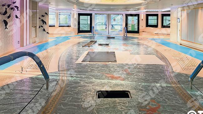 Swimming pool inside Putin's luxury yacht