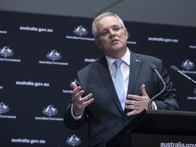 CANBERRA, AUSTRALIA-NCA NewsWire Photos AUGUST 07 2020The Prime Minister Scott Morrison with the acting Chief Medical Officer Professor Paul Kelly during a press conference in Parliament House, Canberra.Picture: NCA NewsWire /Gary Ramage