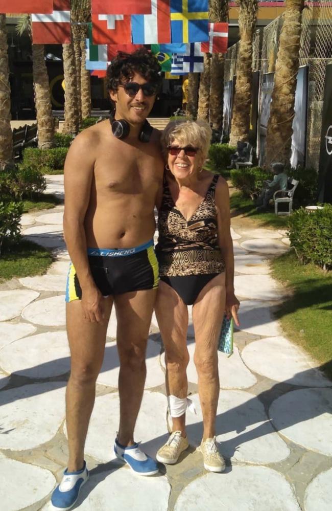 Iris Jones, 80, has married her 35-year-old Egyptian toyboy after bragging about their wild sex life. Picture: Mirrorpix/australscope