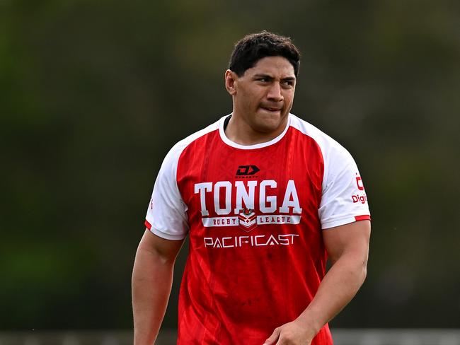 Tonga co-captain Jason Taumalolo has declared his side is not scared of the Kangaroos ahead of their Pacific Championship clash. Picture: Getty Images