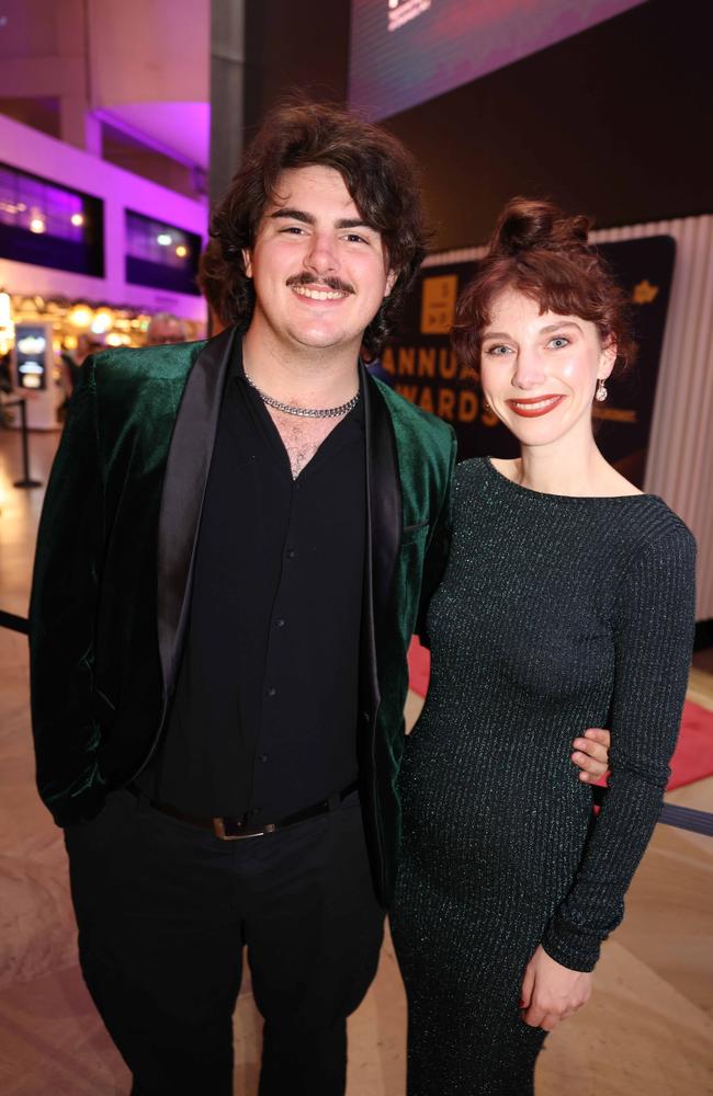 Callun Harverson and Jessica Yates at the Screen Forever SPA Awards at The Star Gold Coast for Gold Coast at Large. Picture, Portia Large.