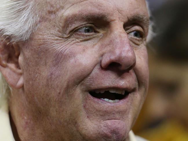 CLEVELAND, OH - JUNE 11: Former professional wrestler Ric Flair attends Game Four of the 2015 NBA Finals between the Golden State Warriors and the Cleveland Cavaliers at Quicken Loans Arena on June 11, 2015 in Cleveland, Ohio. NOTE TO USER: User expressly acknowledges and agrees that, by downloading and or using this photograph, user is consenting to the terms and conditions of Getty Images License Agreement. Ronald Martinez/Getty Images/AFP == FOR NEWSPAPERS, INTERNET, TELCOS & TELEVISION USE ONLY ==