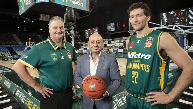 Larry Kestelman (centre) is delighted with the success of the JackJumpers.