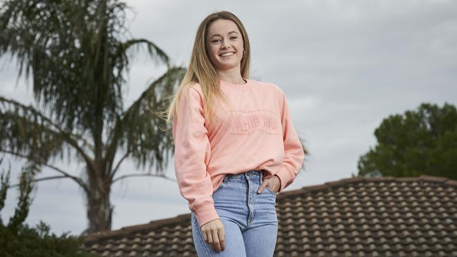 Kirsten Priess checks her superannuation balance and contributions. Picture: Matt Loxton