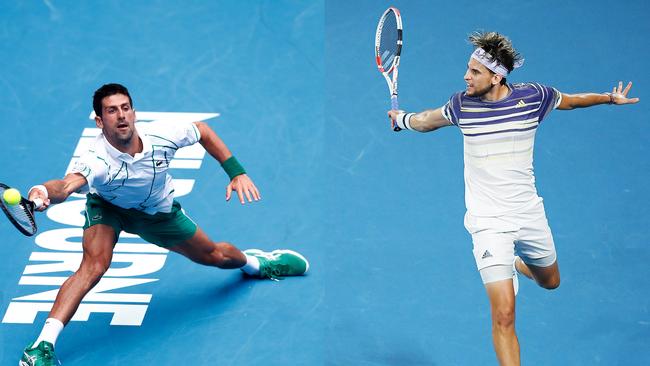 Dominic Thiem will take on world No.2 Novak Djokovic in the Australian Open men’s final. Picture: Getty Images.