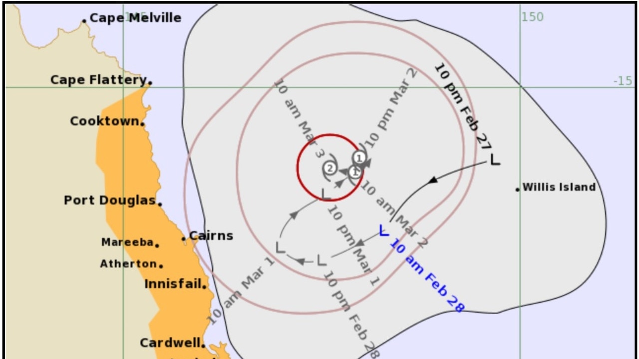 The Bureau of Meteorology have released a Tropical Cyclone tracking map at 11.30am Sunday.