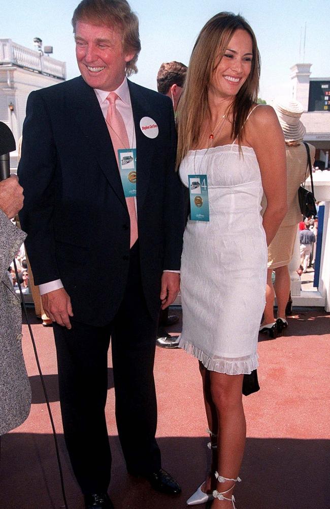 Trump and the then Melania Knauss at the start of their romance in 199 when he was a property billionaire and she a model.