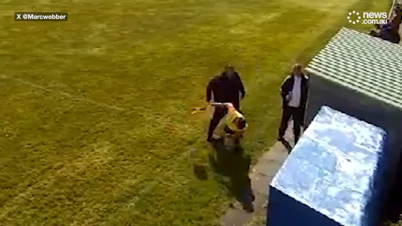 Shocking moment football coach punches teen