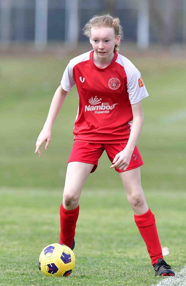 SOCCER: U 13 girls, Woombye V Nambour Yandina United. Picture: Patrick Woods.