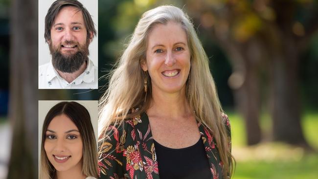 Coffs Coast Advocate journalists Tim Jarrett and Jasmine Minhas and editor Janine Watson.