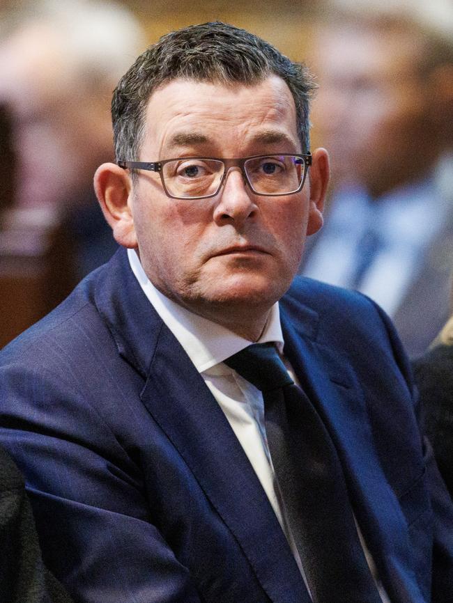 Victorian Premier Daniel Andrews during the state funeral of Simon Crean at St Pauls Cathedral in Melbourne. Picture NCA NewsWire / Aaron Francis