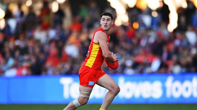 Sam Flanders was a revelation for the Suns in the absence of Touk Miller in 2023. Can he take it to another level in 2024? (Photo by Albert Perez/AFL Photos via Getty Images)