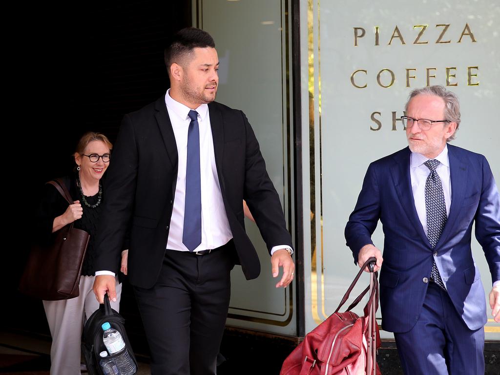 Jarryd Hayne on Friday told the Downing Centre District Court that he did not sexually assault a 26-year-old woman. Picture: NCA NewsWire / Dylan Coker