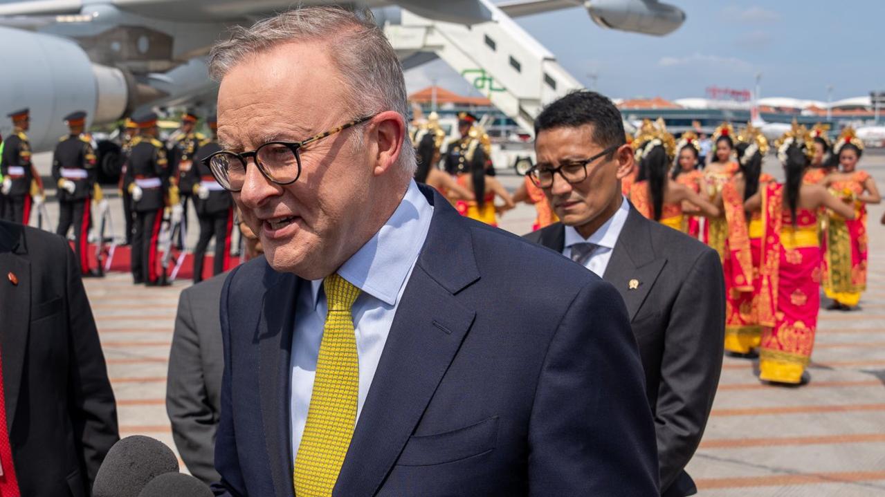 Prime Minister Anthony Albanese lands in Bali, Indonesia, ahead of the G20 summit. Picture: Supplied