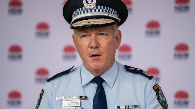 NSW Police Commissioner Mick Fuller at a COVID-19 update press conference, Sydney. Picture: NCA NewsWire / James Gourley
