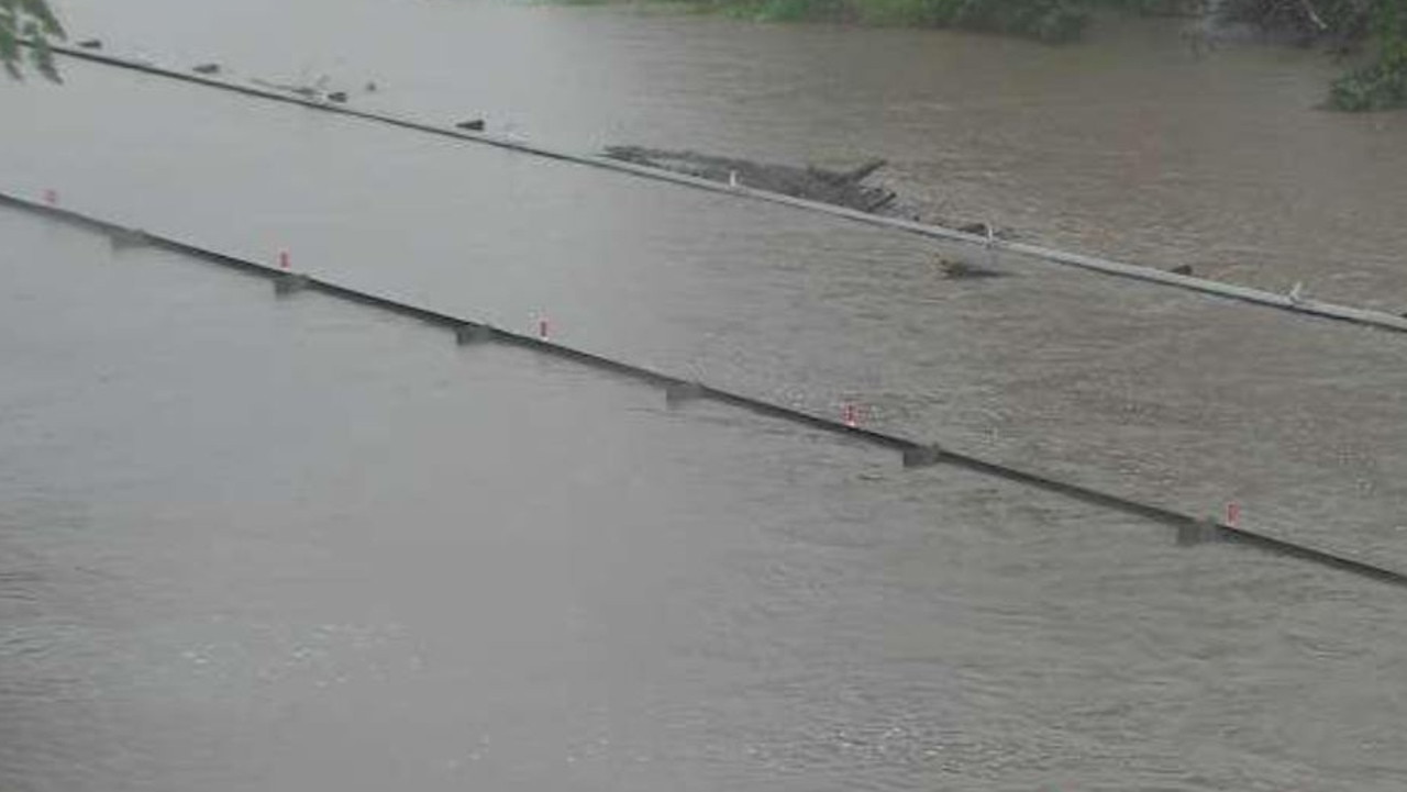 Flooding at Crofton Creek Bridge on January 9, 2021. Photo: Whitsunday Regional Council