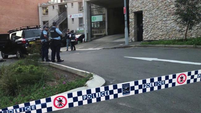 The area around the Longueville Hotel at Lane Cove has been cordoned off by police. Picture: Christian Gilles