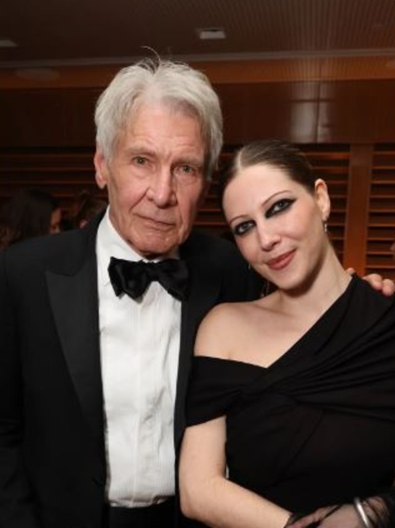 Harrison Ford tried to raise a smile at a Globes after-party. Picture: Getty Images