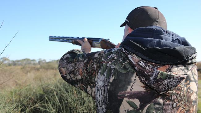 A duck hunter at Hospital Swamp, Connewarre, during hunting season. Picture: Peter Ristevski