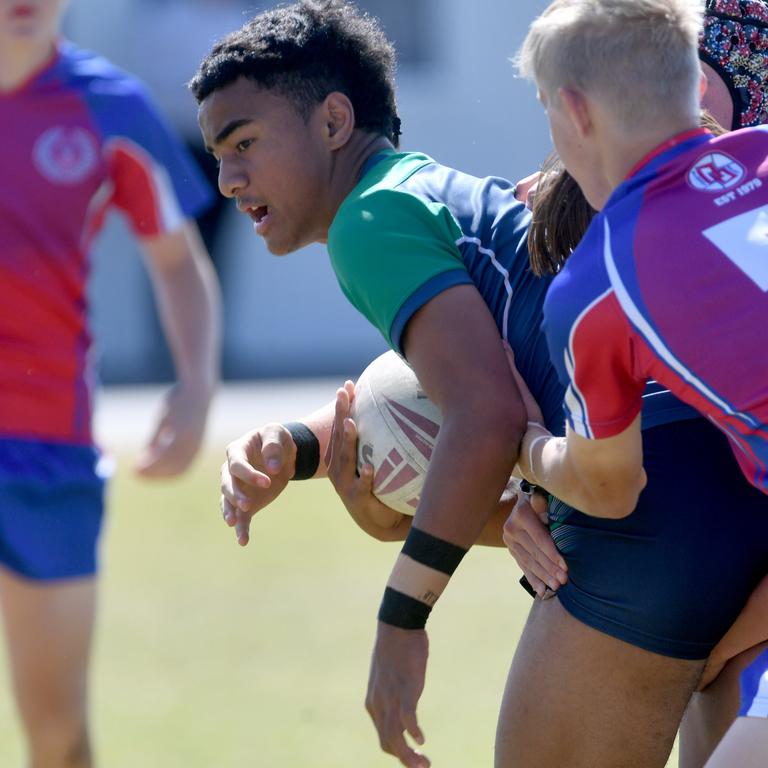 Queensland School Rugby League Championship Finals at Jack Manski Oval, Townsville. Met North's Robertson Tusi-Tofu. Picture: Evan Morgan