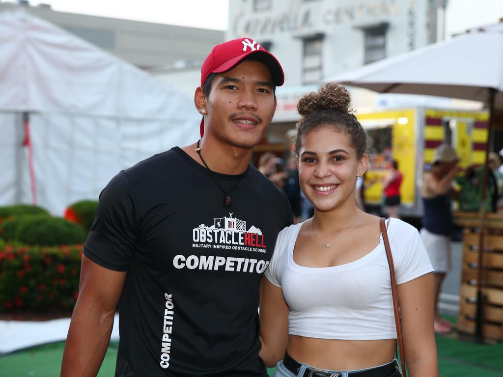 James Purdom and Jasmine Uhr at the Cairns and District Chinese Association Inc Chinese New Year street festival on Grafton Street. PICTURE: BRENDAN RADKE