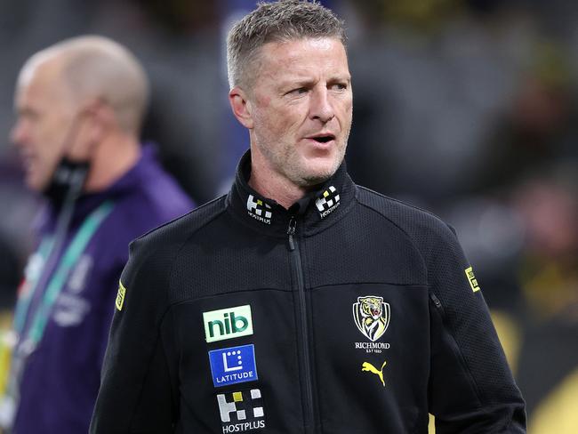 2022 AFL Football Round 19 - Richmond Tigers v Fremantle Dockers at Marvel Stadium. Damien Hardwick coach of the Richmond Tigers. Picture: Mark Stewart