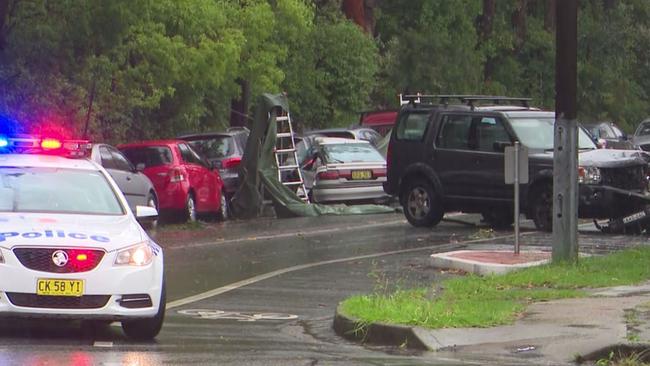 The scene of the fatal accident in Thornleigh on Wednesday morning. Picture: TNV