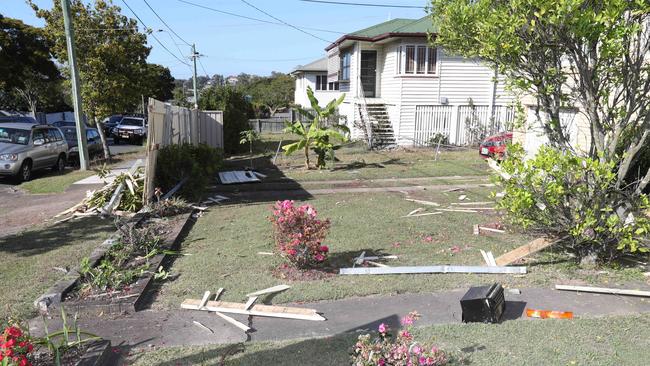 The car crashed through a fence and into a house on Appleby Rd, Stafford. Picture: Annette Dew