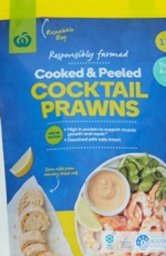 Woolworths recalling its own-brand Cooked &amp; Peeled Cocktail Prawns 1kg. Picture: Supplied