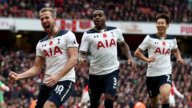 Harry Kane of Tottenham Hotspur celebrates scoring his side‘s first.