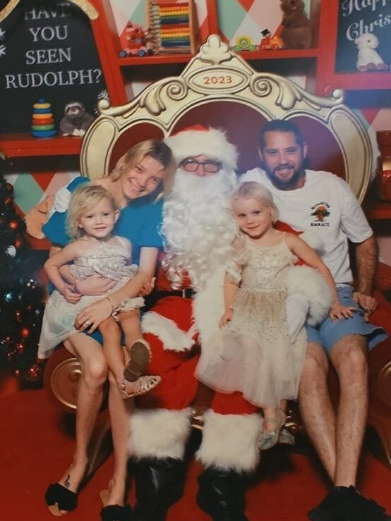 Charlotte Hartmann, Estelle Hartmann, Amellia Hartmann and Edward Hartmann with Santa: Centro 2023 - Gympie. Sent in by Amellia Valamae Una Hartmann.