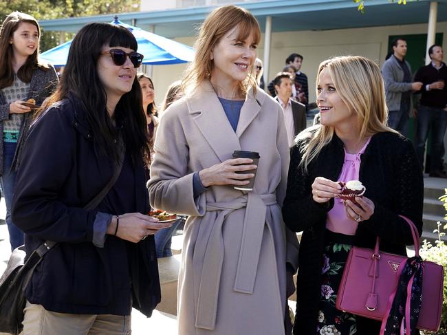 HBO's Big Little Lies season 2 Eposodic featuring Nicole Kidman, Reese Witherspoon and Shailene Woodley. Character Display: Jane Chapman; Celeste Wright; Madeline MacKenzie. Picture: Jennifer Clasen/HBO.